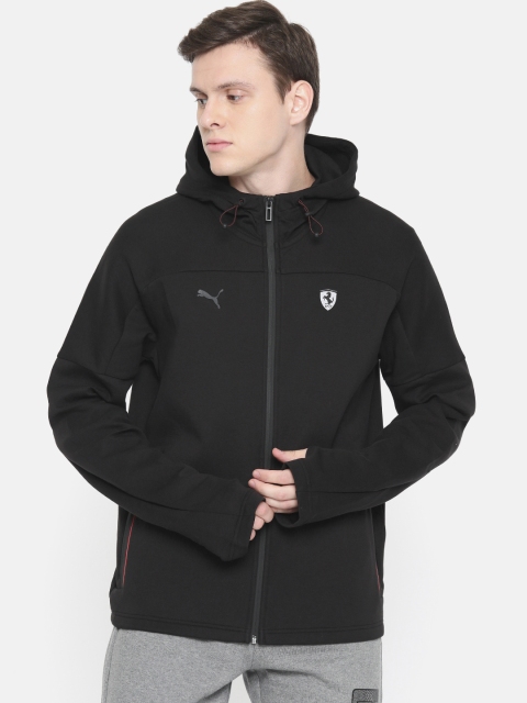 

PUMA Motorsport Men Black Solid Ferrari Hooded Sweat Jacket