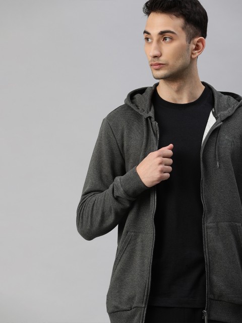 

Puma Men Charcoal Grey Solid Hooded ESS + FZhoody TR Sweatshirt