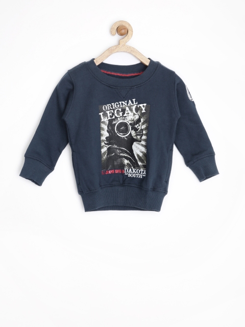 

GJ UNLTD Jeans by Gini & Jony Boys Navy Printed Sweatshirt, Navy blue