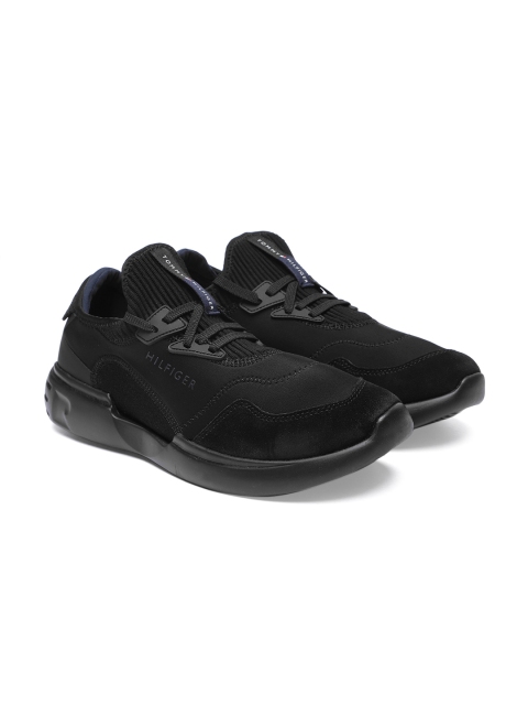 

Tommy Hilfiger Men Black Solid Leather Sneakers
