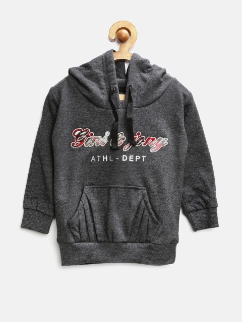 

GJ Unltd Jeans by Gini & Jony Girls Charcoal Grey Hooded Sweatshirt