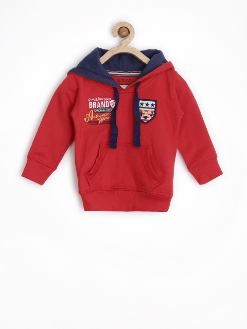 

Gini & Jony Boys Red Hooded Sweatshirt