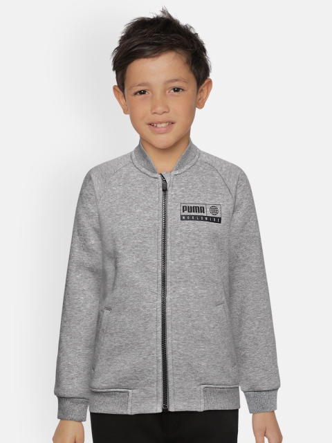 

Puma Boys Grey Solid Alpha Bomber Jacket