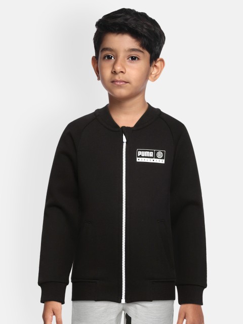 

Puma Boys Black Solid Bomber Jacket