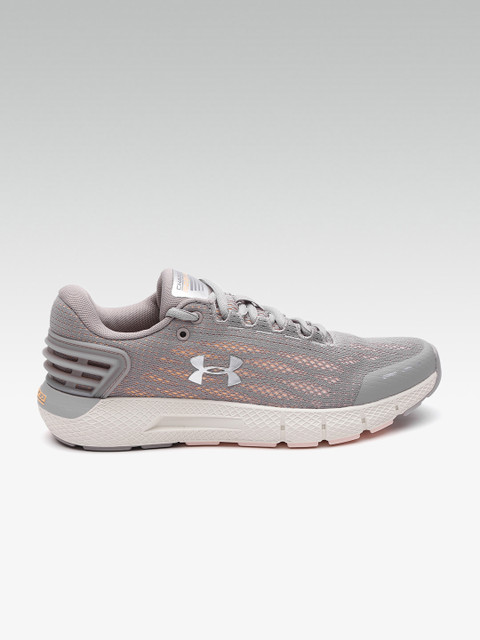 

UNDER ARMOUR Women Grey & Peach-Coloured Charged Rogue Woven Design Running Shoes