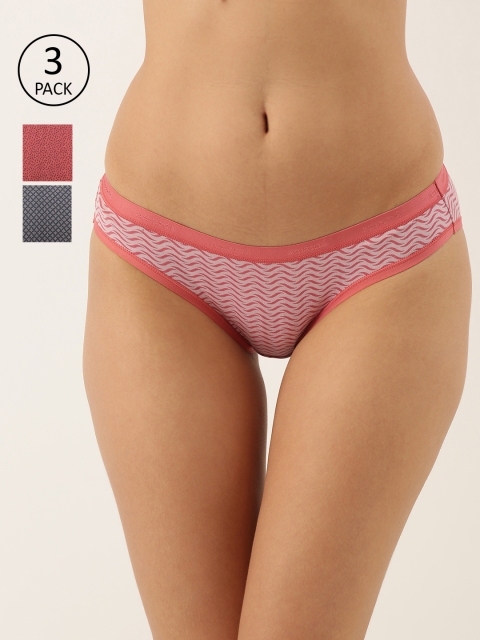 Women Pack of 3 Printed Low Rise Bikini Briefs PPK33101