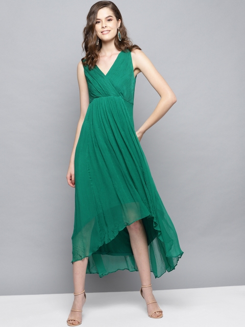 

Label Ritu Kumar Women Green Solid Empire Dress