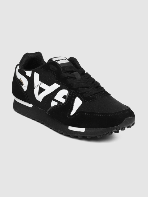 

GAS Men Black Printed Lace-Up Sneakers