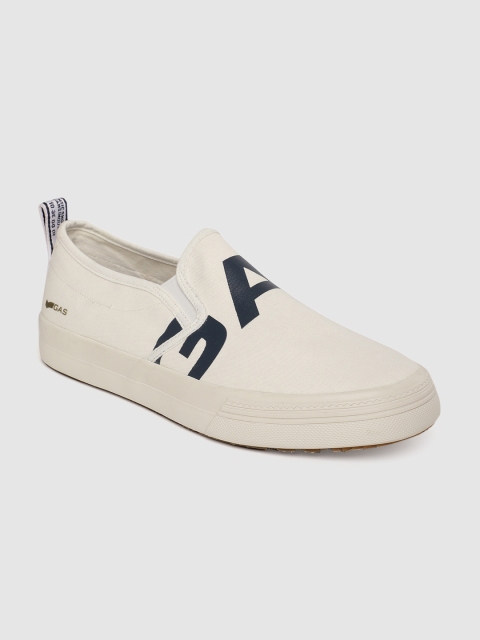 

GAS Men White Slip-On Sneakers