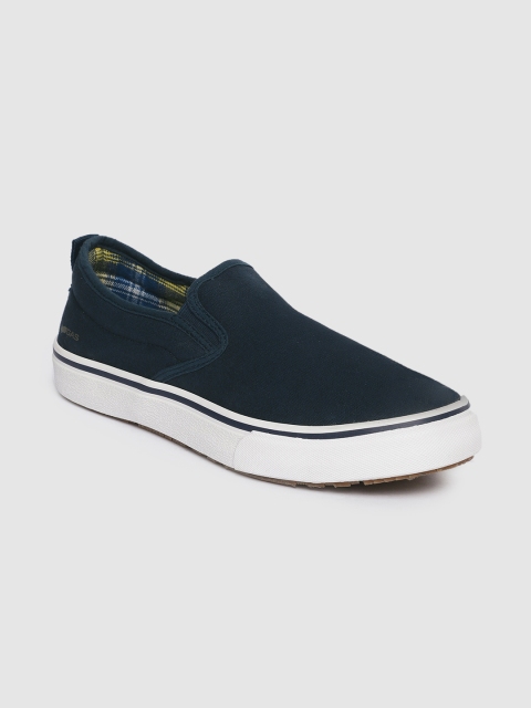 

GAS Men Navy Blue Solid Slip-On Sneakers