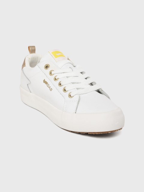 

GAS Women White Solid Sneakers