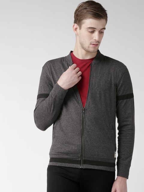 

Hubberholme Men Charcoal Grey Solid Sweatshirt
