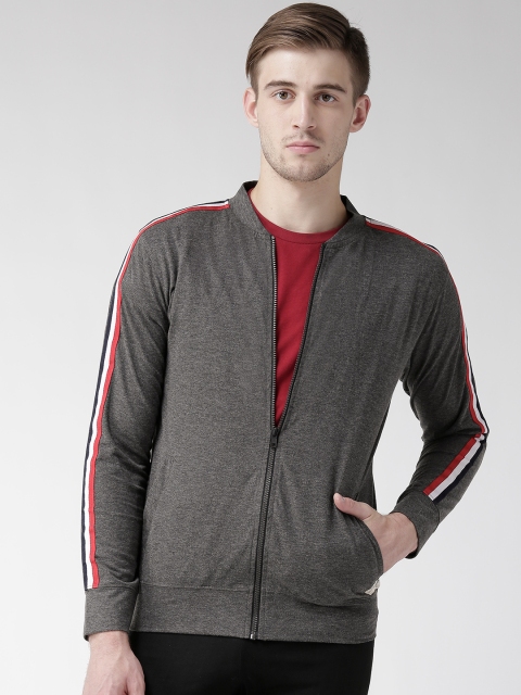 

Hubberholme Men Charcoal Grey Solid Sweatshirt