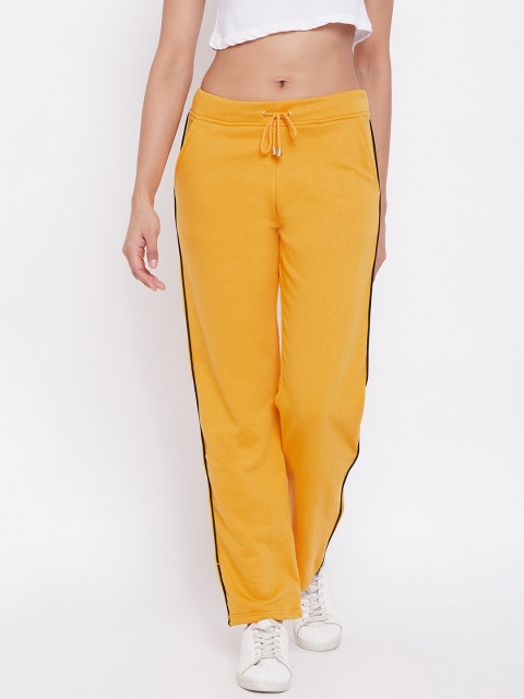 

Alsace Lorraine Paris Women Mustard Yellow Solid Track Pants