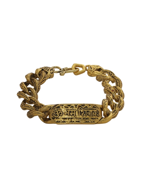 

Dare by Voylla Men Gold-Toned Brass Brass-Plated Handcrafted Kada Bracelet
