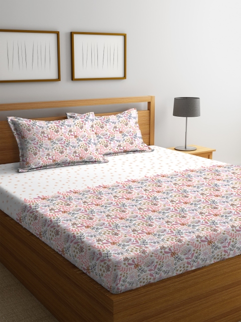 

Portico New York Multicoloured Floral 210 TC Cotton 1 King Bedsheet with 2 Pillow Covers, Multi