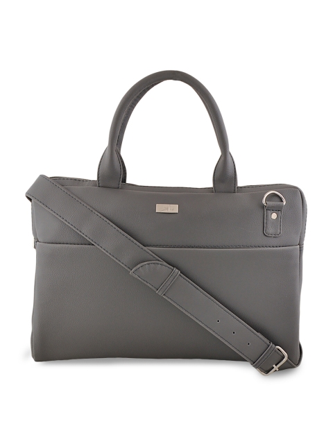 

yelloe Men Grey Solid Laptop Bag