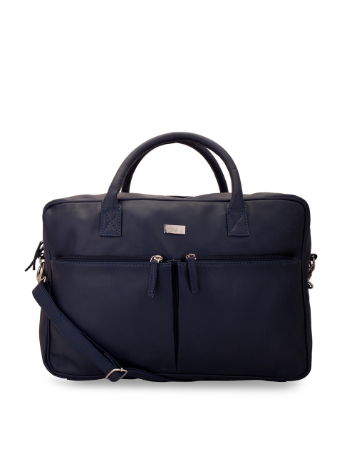 

yelloe Men Navy Blue Solid Laptop Bag