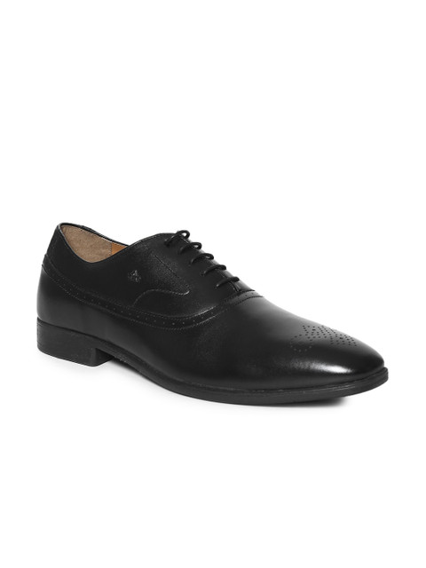 

Arrow Men Black Solid Leather Formal Oxfords