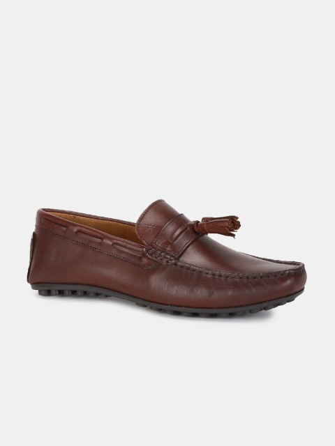

Arrow Men Brown Solid Leather Loafers
