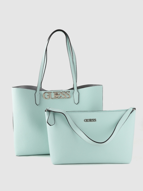 

GUESS Set of 2 Sea Green Solid Shoulder Bags