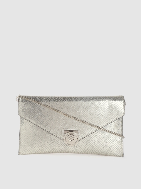 

GUESS Gold-Toned Snakeskin Textured Envelope Clutch