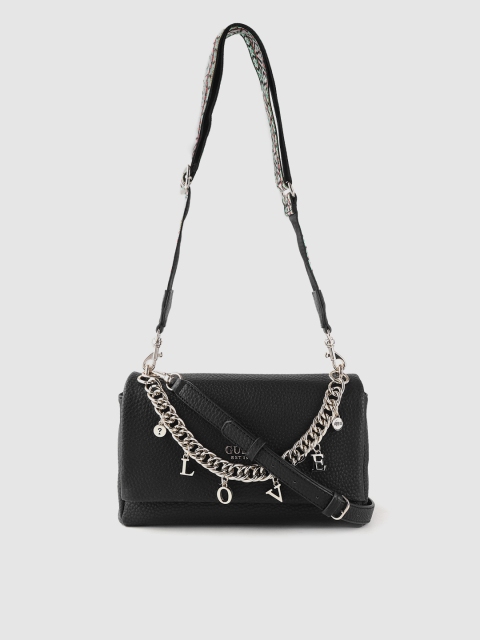 

GUESS Black Solid Handheld Bag