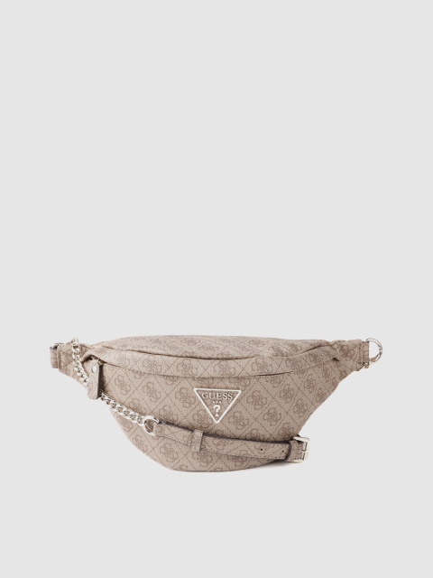 

GUESS Women Beige & Brown Printed Crossbody Fanny Pack