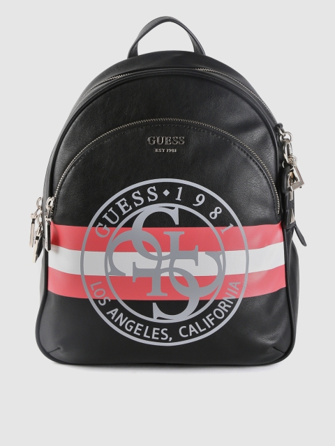 

GUESS Women Black Brand Logo Backpack