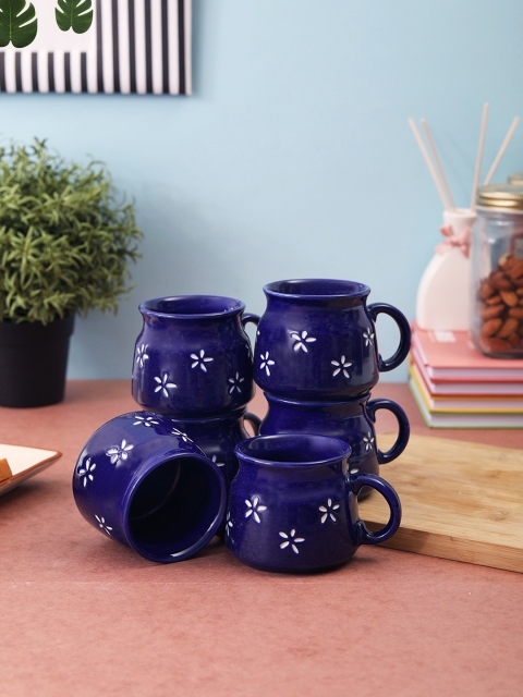 

VarEesha Blue 6-Pieces Printed Ceramic Cups Set