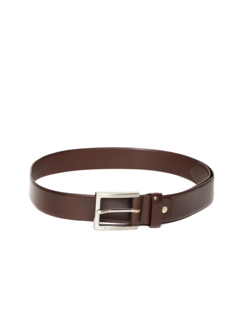 

Peter England Men Brown Solid Leather Belt