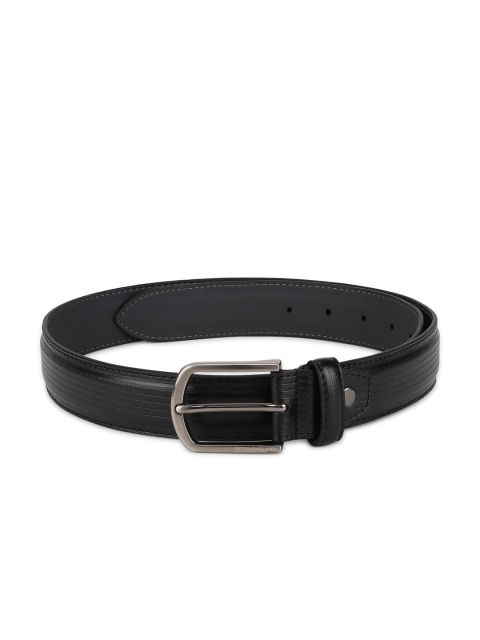 

Peter England Men Black Textured Belt