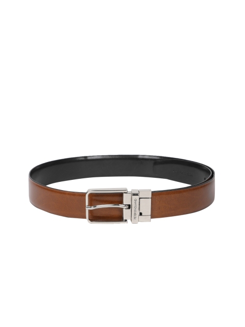 

Peter England Men Tan & Black Solid Leather Reversible Belt