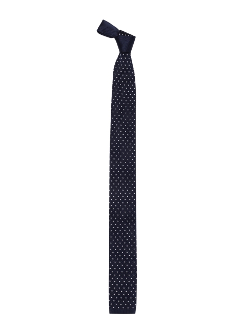 

Peter England Navy Blue & Off-White Woven Design Skinny Tie