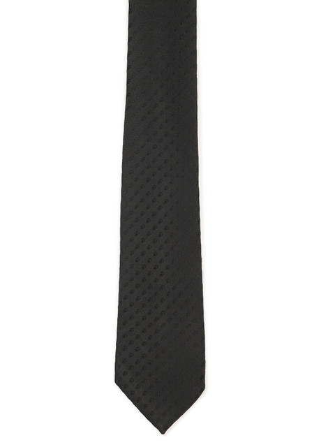 

Peter England Black Woven Design Broad Tie