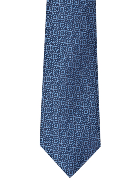 

Peter England Navy Blue Woven Design Broad Tie