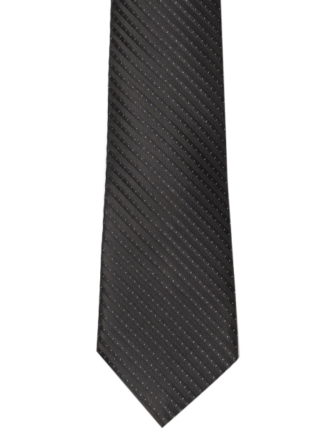 

Peter England Black Woven Design Broad Tie