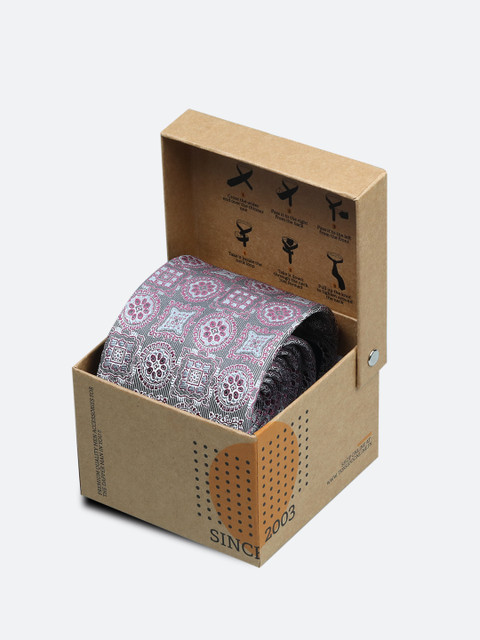 

Tossido Grey Woven Design Broad Tie