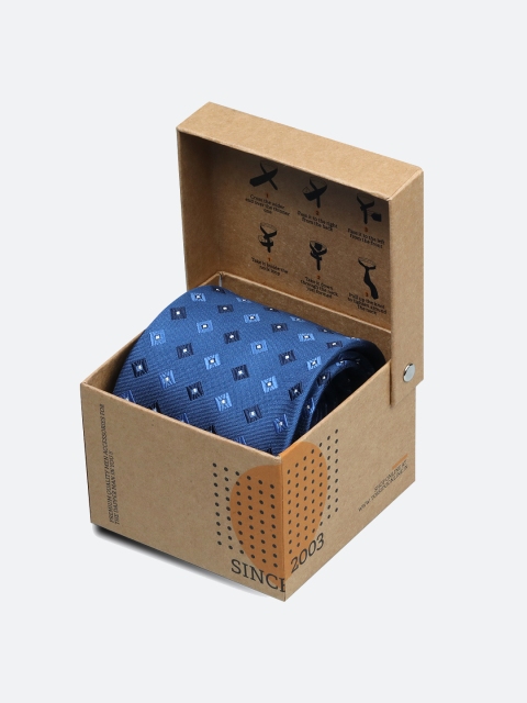 

Tossido Blue Woven Design Broad Tie