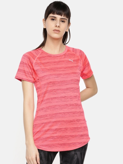 

Puma Women Pink Self Design Round Neck Get Fast Thermo-R+ Running T-shirt