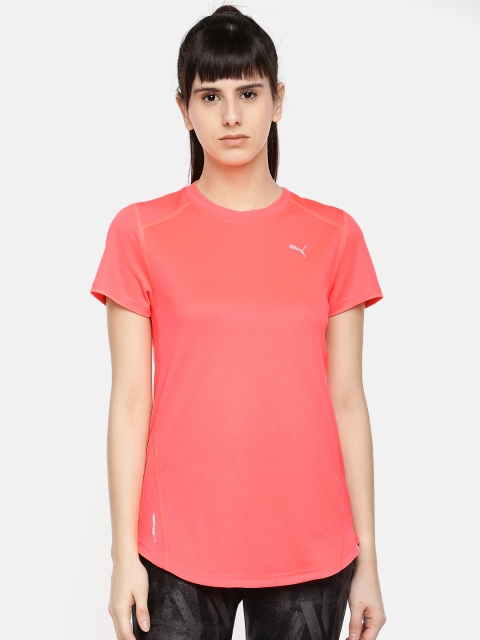 

Puma Women Pink Solid Round Neck Ignite SS Running T-shirt
