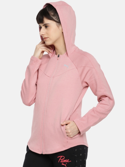 

Puma Women Pink EVOSTRIPE FZ Solid Jacket