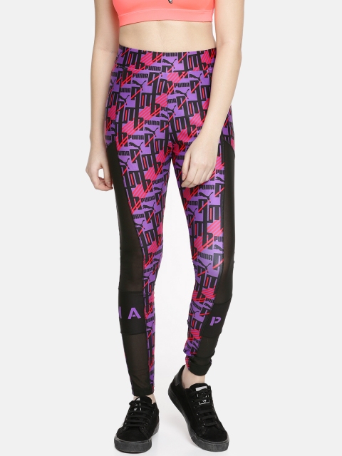 

Puma Women Purple & Black XTG AOP Tights