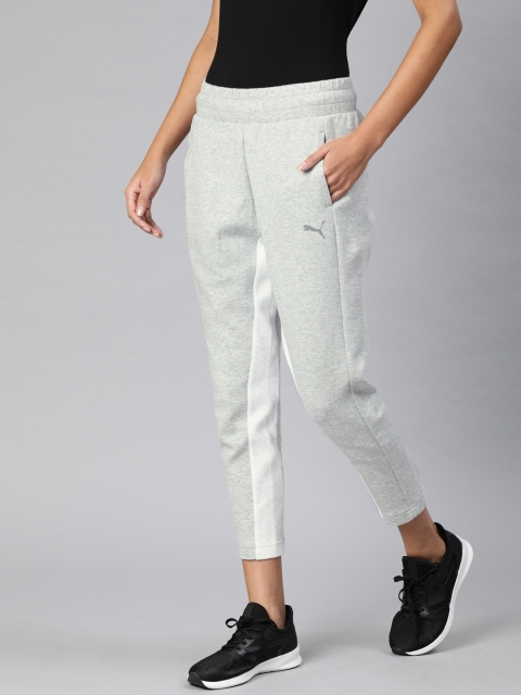 

Puma Women Grey Melange Solid Evostripe TrackPants
