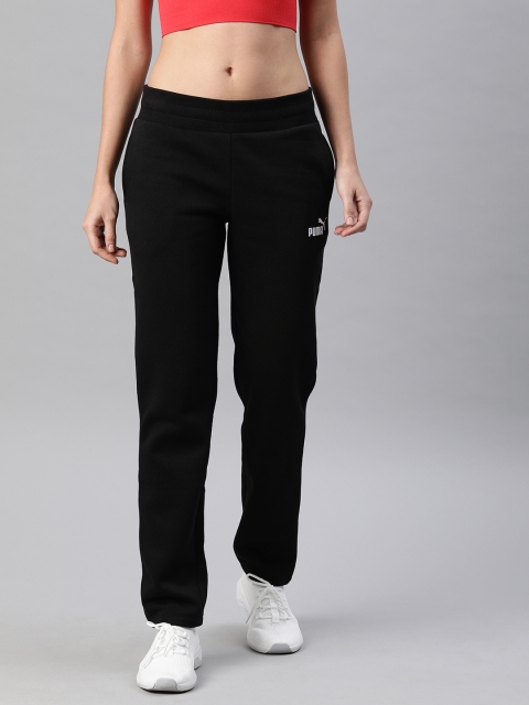 

Puma Women Black Solid Slim Fit ESS Sweat FL op Track Pants