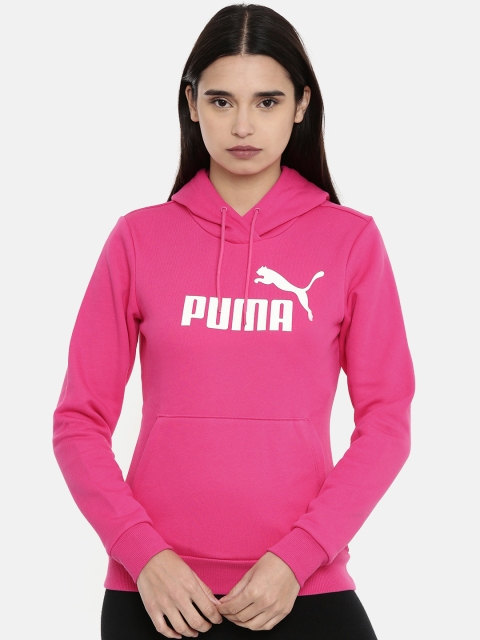 

Puma Women Pink Printed Hooded Sweatshirt