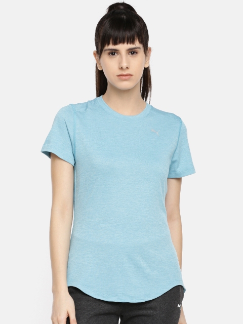 

Puma Women Blue Ignite Heather SS Round Neck T-shirt