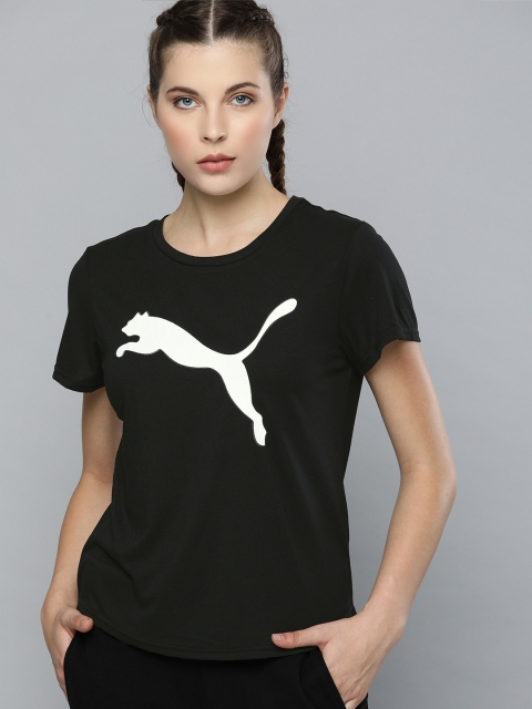 

Puma Women Black DryCell Printed Round Neck Evostripe T-shirt