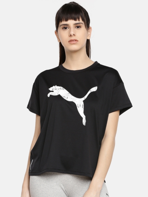 

Puma Women Black Last Lap Printed Round Neck T-shirt