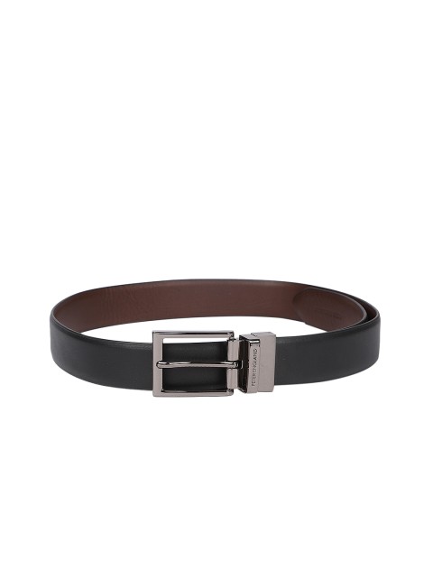

Peter England Men Black & Brown Textured Leather Reversible Belt